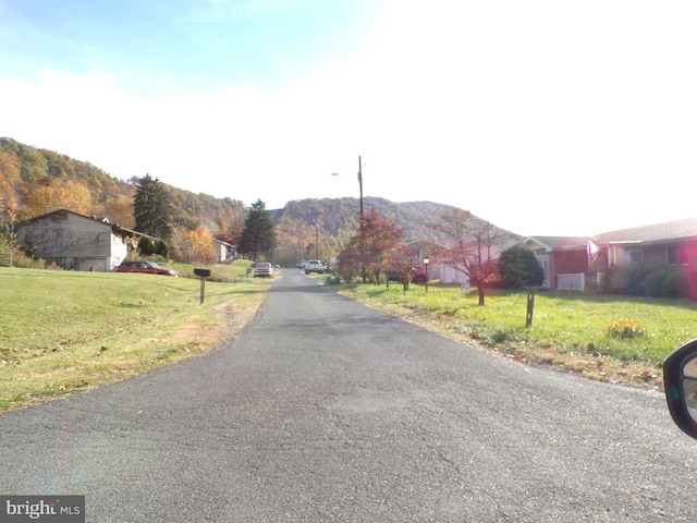 view of road with a mountain view