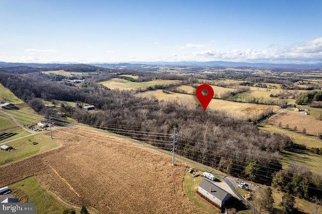 bird's eye view featuring a rural view