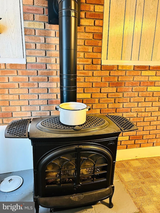 details with a wood stove