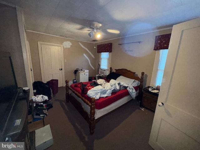 bedroom featuring ceiling fan