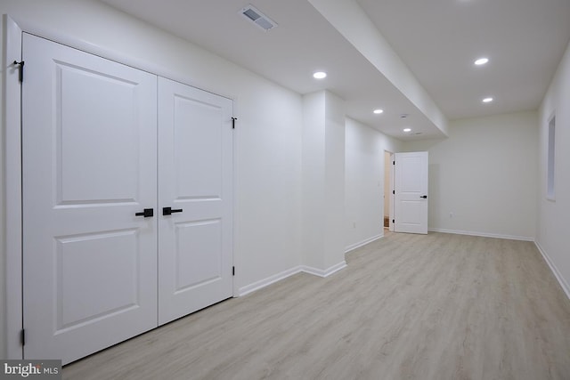 interior space featuring light wood-type flooring