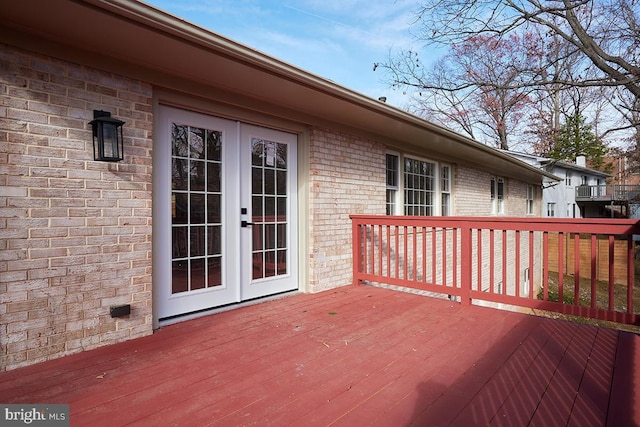 deck with french doors