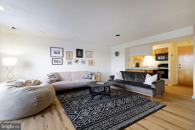 living room featuring light hardwood / wood-style floors