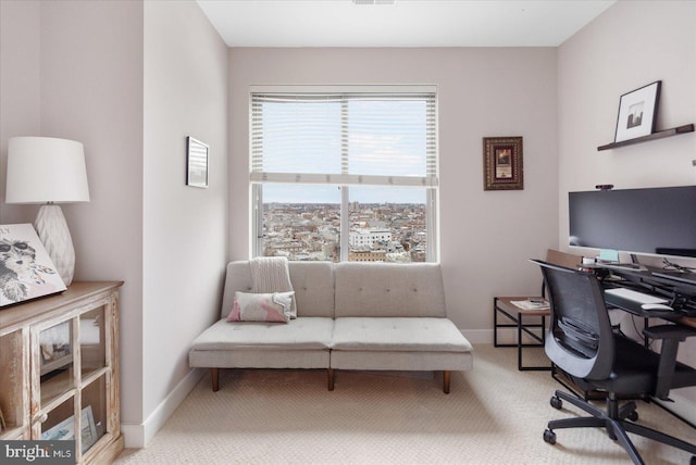 view of carpeted office