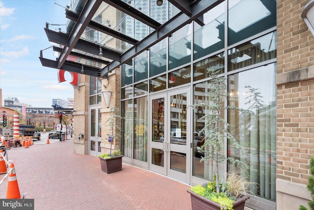 exterior space featuring french doors