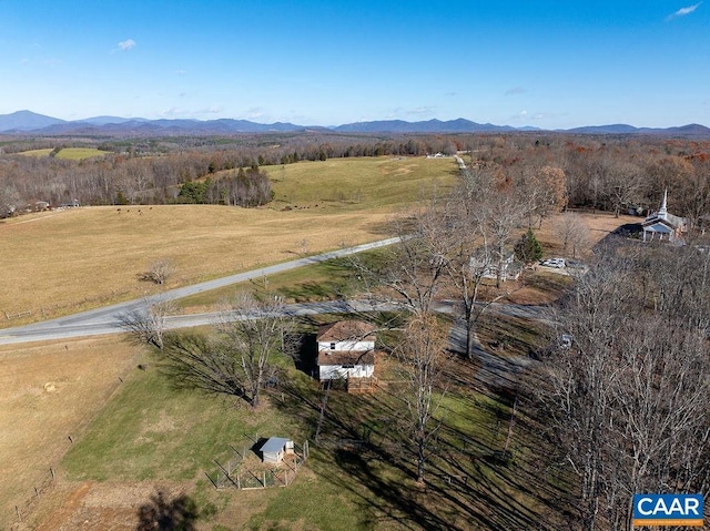 aerial view with a mountain view