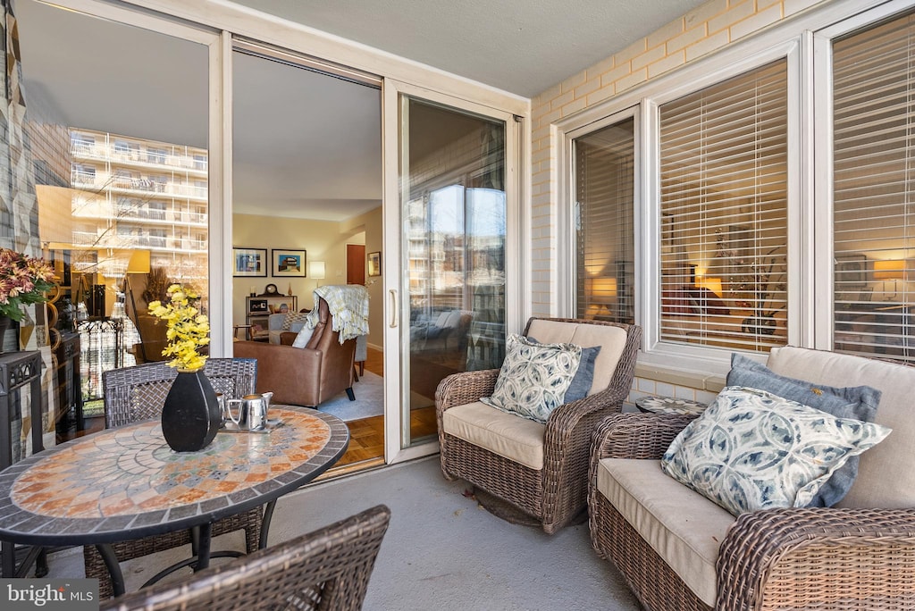 balcony featuring a patio