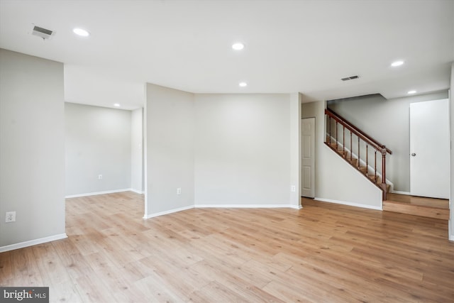 interior space featuring light wood-type flooring