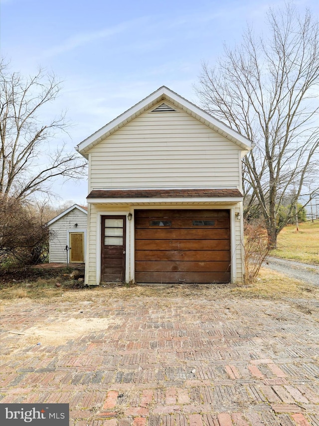 view of garage