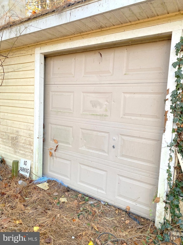 view of garage