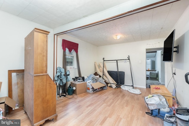 miscellaneous room featuring light hardwood / wood-style floors