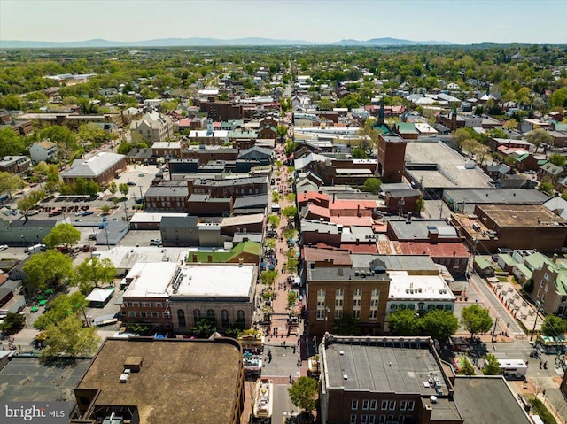 aerial view featuring a mountain view