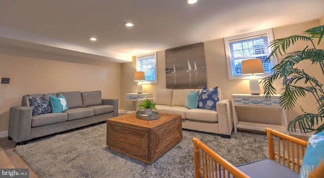 living room featuring hardwood / wood-style flooring