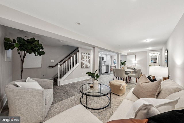 living room featuring hardwood / wood-style flooring