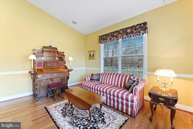 living room with hardwood / wood-style floors