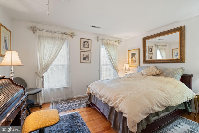 bedroom featuring light hardwood / wood-style floors