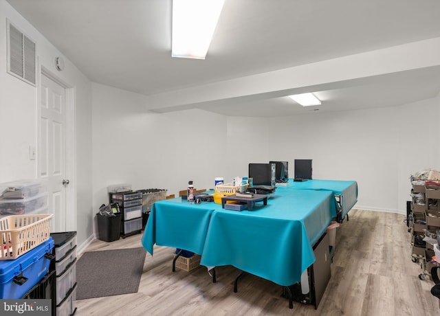 office space featuring light hardwood / wood-style flooring