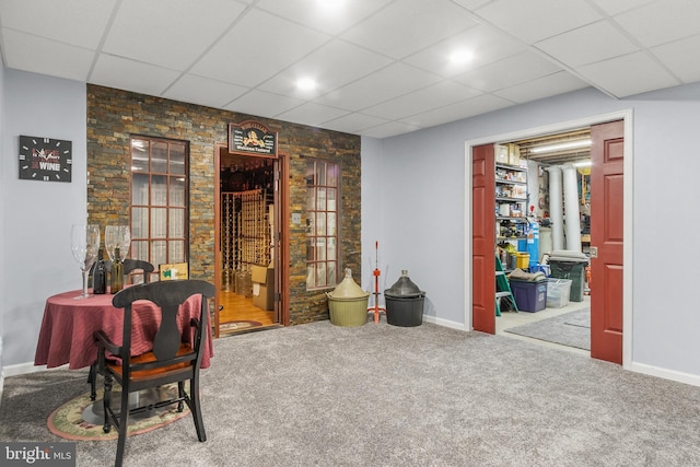 586 Corrine Rd, West Chester, PA 19382 - sitting room featuring a drop ceiling, carpet flooring, and baseboards