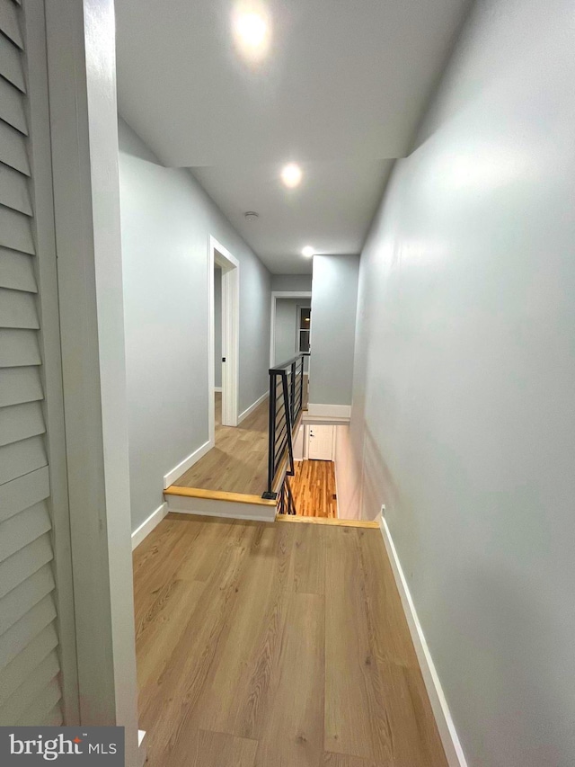 hall featuring light wood-type flooring