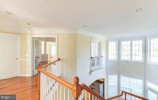6614 Quander Rd, Alexandria, VA 22307 - hall featuring crown molding and light hardwood / wood-style flooring