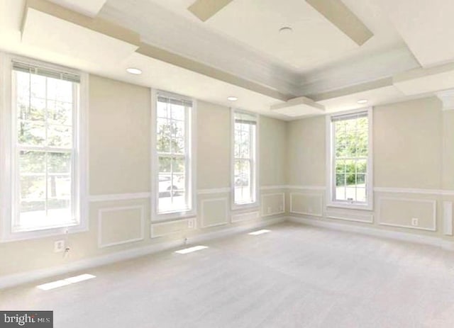 6614 Quander Rd, Alexandria, VA 22307 - carpeted spare room featuring a tray ceiling and ornamental molding