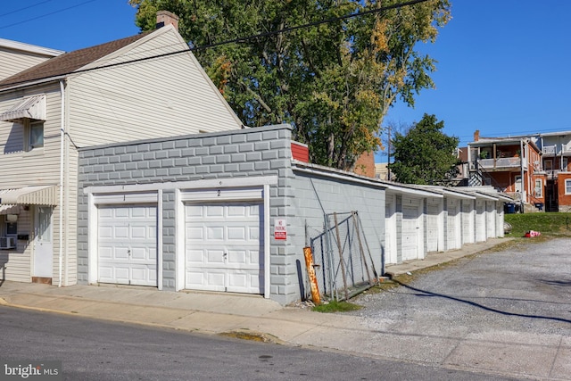 view of garage