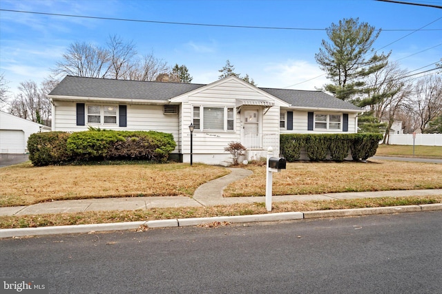 view of front of house with a front yard