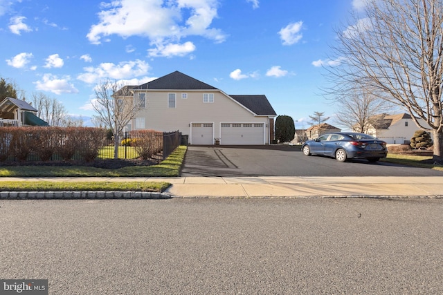 exterior space featuring a garage