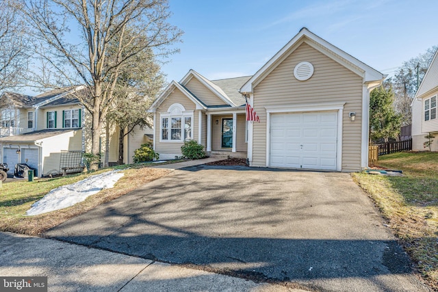 view of front facade with a garage