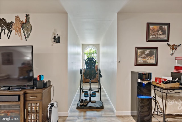 office featuring light wood-type flooring