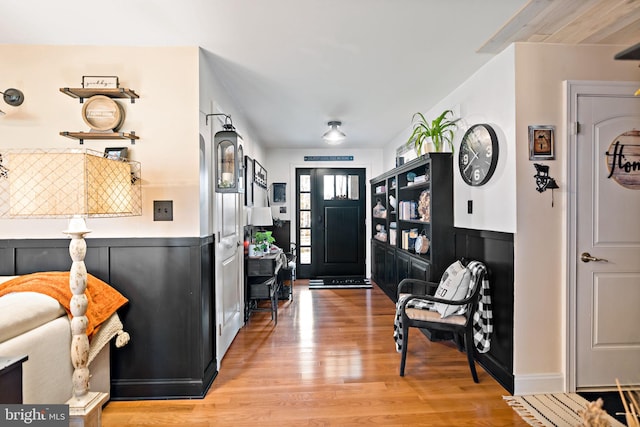 entrance foyer with light hardwood / wood-style floors