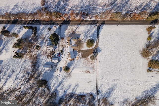 view of snowy aerial view