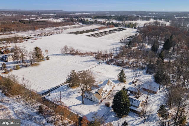 view of snowy aerial view