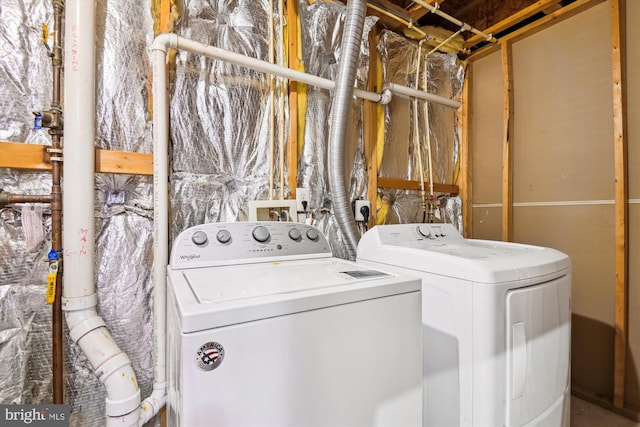 laundry area featuring separate washer and dryer