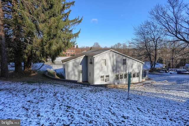 view of snowy exterior