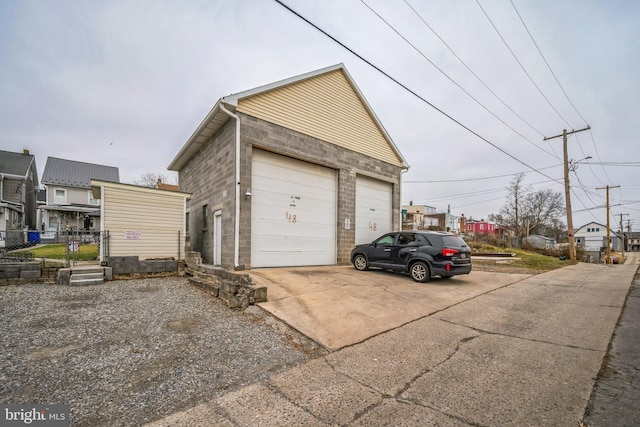 view of garage