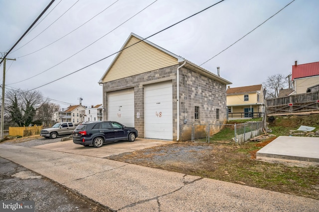 view of garage