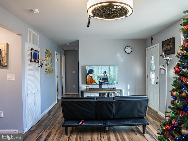 interior space featuring dark hardwood / wood-style flooring