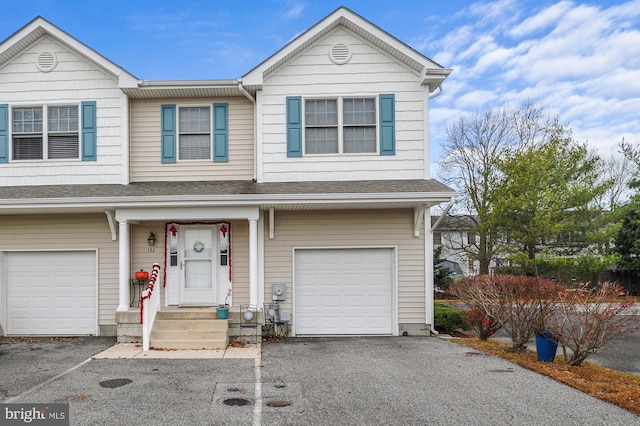 view of property with a garage