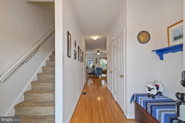 hallway featuring light wood-type flooring