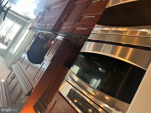 kitchen with dark countertops