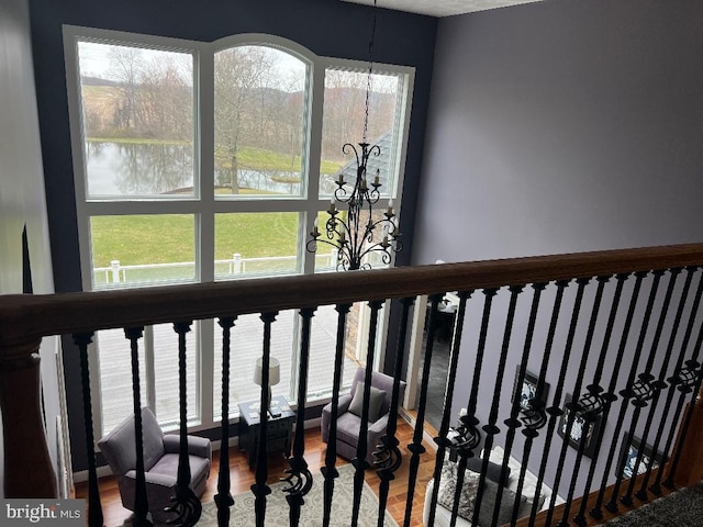 interior space featuring a notable chandelier