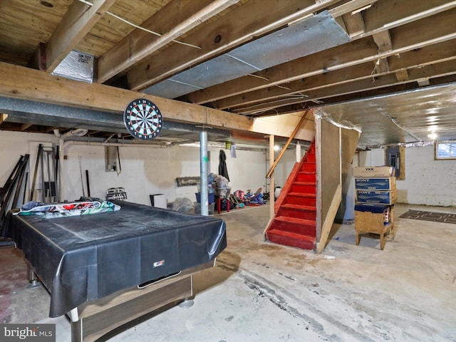 basement with billiards