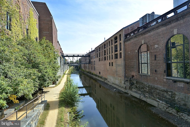 exterior space featuring a water view