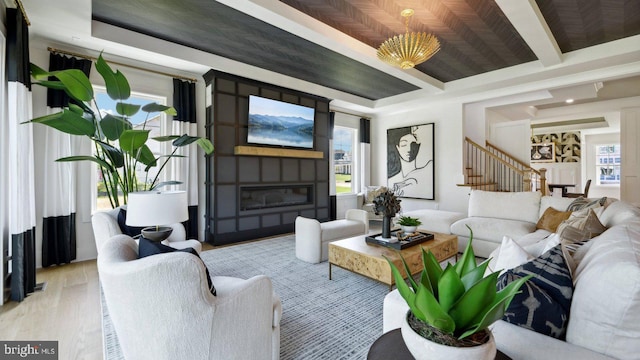 living room featuring light hardwood / wood-style flooring