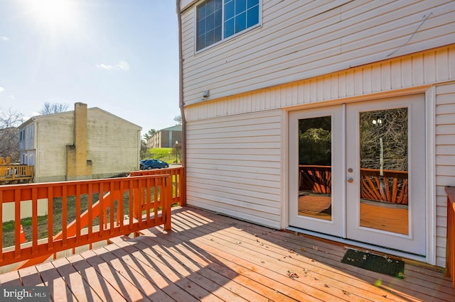 deck with french doors