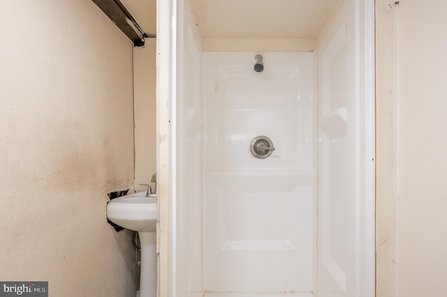 bathroom with a shower