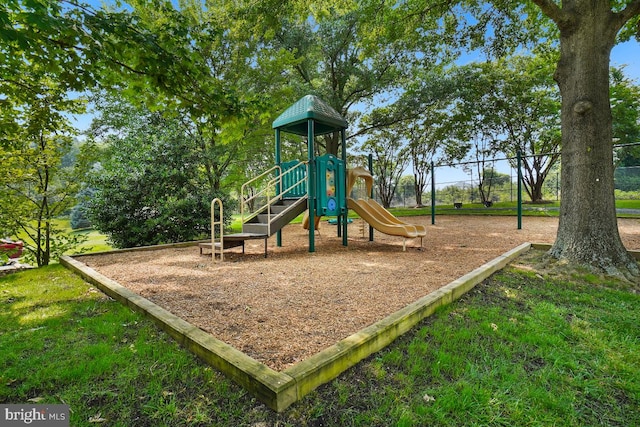 community playground with a yard