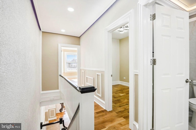 hallway featuring light wood-type flooring