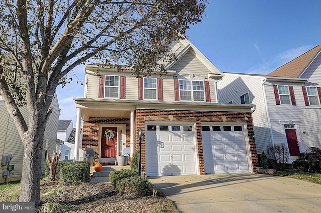 view of front of house with a garage